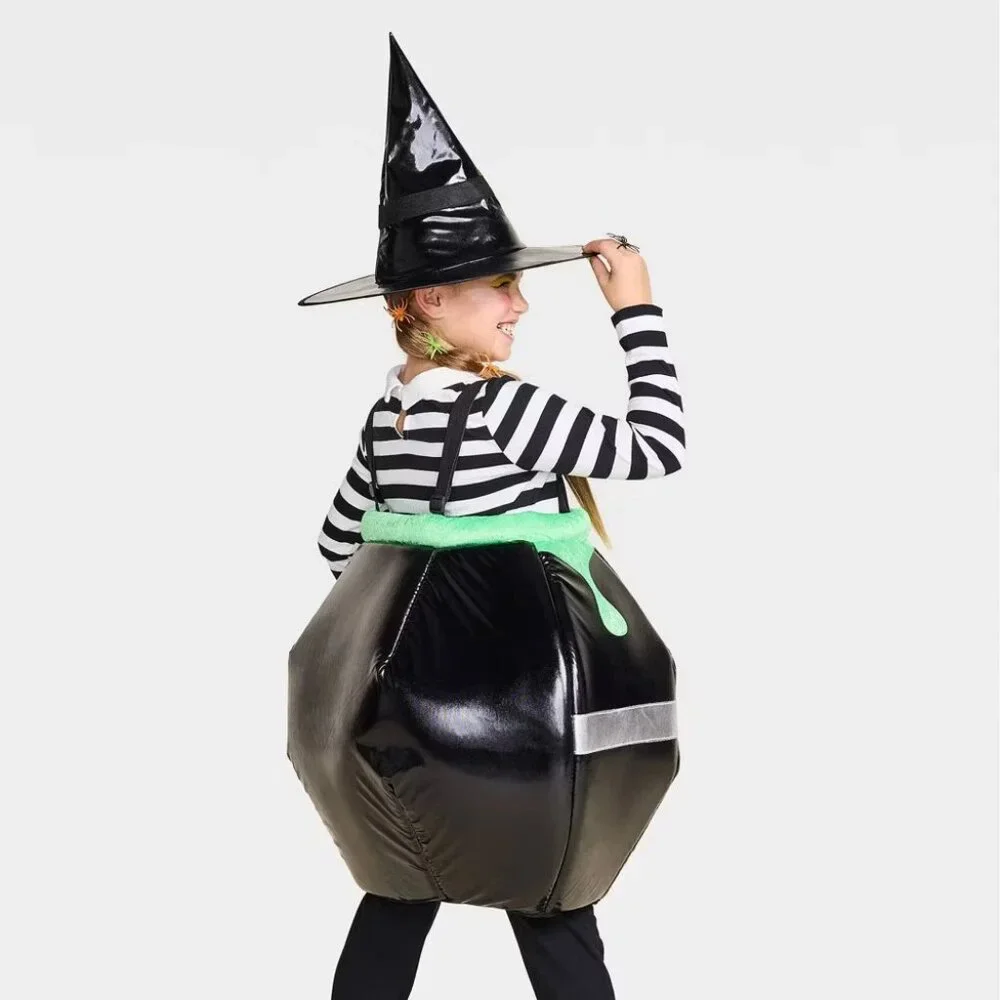 2pc Kids' Halloween Costume and Witch Cauldron Accessory Set - Hyde and EEK